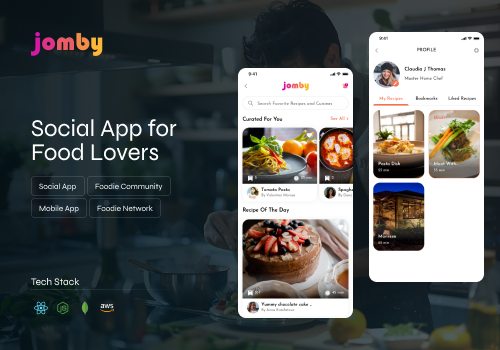 Mobile App Development Package Example: Jomby I Social App for Food Lovers