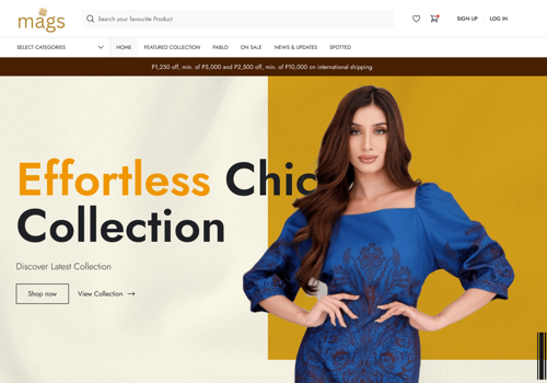 Web Design Package Example: MAGS eCommerce Website Development