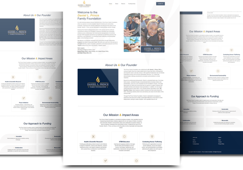 Web Development Package Example: PrinceFoundation Website