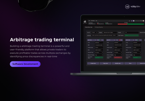 Web Design Package Example: Arbitrage trading terminal