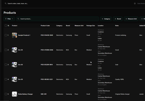 UX/UI Design Package Example: ERP Warehouse management System