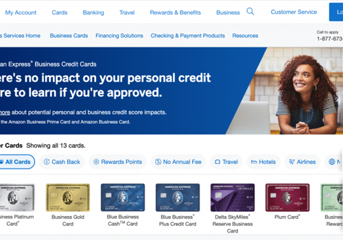 Web Design Package Example: Amex Premium Platform UX