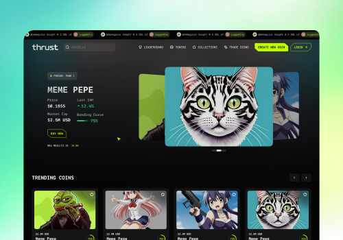 UX/UI Design Package Example: MVP Design for A Meme-coin Platform