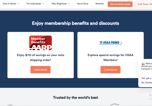 Web Design Package Example: Auto Transport & Vehicle Shipping Website