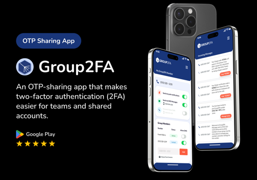 UX/UI Design Package Example: Group2FA - A utility app to forward OTPs