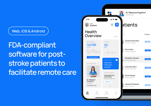 Custom Software Development Package Example: Platform for remote post-stroke monitoring