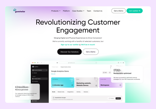 UX/UI Design Package Example: Guestwise | SaaS UI/UX Design & Website Redesign