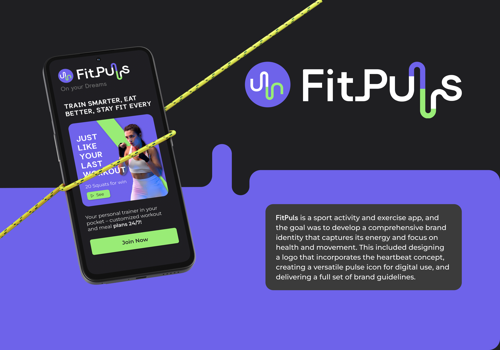 Branding Package Example: Brand Identity for FitPuls AI Fitness App