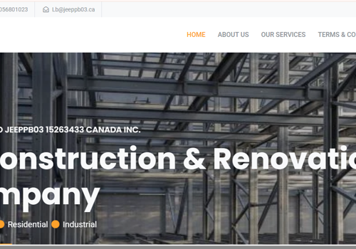 Web Development Package Example: JEEPPB03 – Construction & Home Services Business W