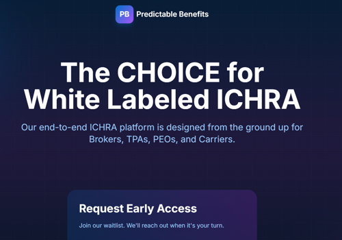 Web Development Package Example: Predictable Benefits | Employee Benefits SaaS Plat