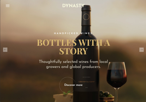 Web Development Package Example: Website - Dynasty Fine Wines