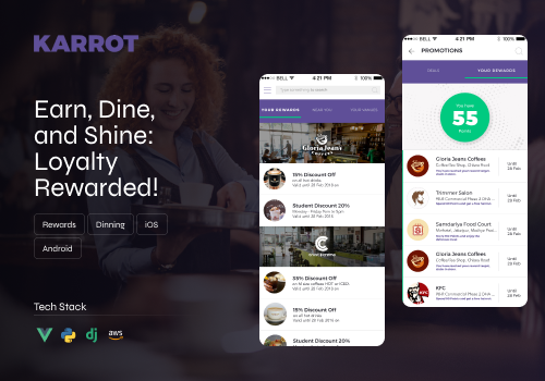 Mobile App Development Package Example: Karrot | Rewards & Loyalty Program for Food Lovers