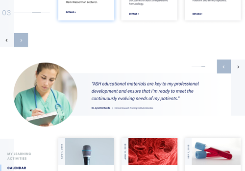 UX/UI Design Package Example: American Society of Hemotology