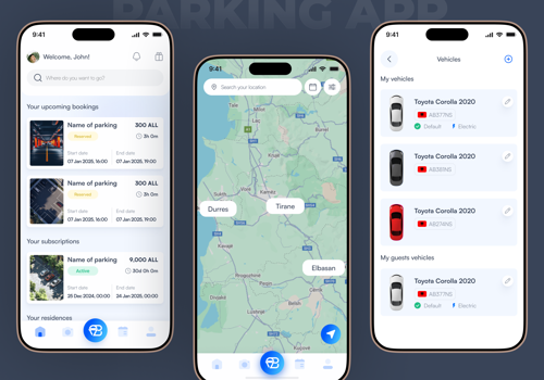 Web Design Package Example: Mobile App UI/UX Design for Smart Parking