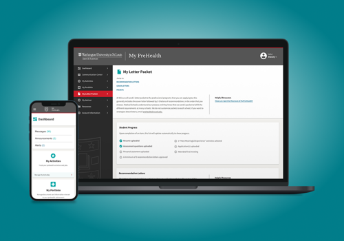 Digital Strategy Package Example: Customized Web App for PreHealth Advising