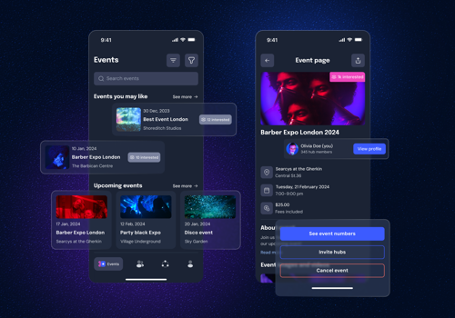 Branding Package Example: UI UX Design for Event Entertainment App