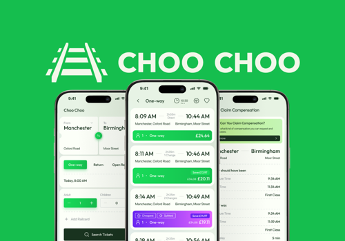 Graphic Design Package Example: Rail-Ticketing Platform Development: Choo-Choo