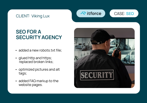 Search Engine Optimization Package Example: SEO for a security agency