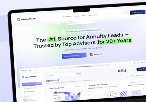 Web Design Package Example: AdvisorWorld | Web Redesign for Financial Platform