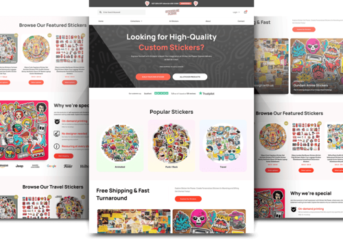 Branding Package Example: StickerMePlease Website