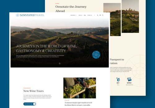Web Design Package Example: Oenotated Travel - Web Design & Development