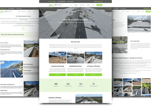 Web Design Package Example: NiksRoofing Website