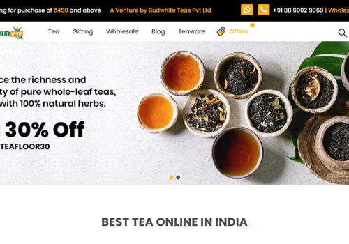 Web Design Package Example: Teafloor Premium Loose Leaf Tea & Wellness Blends