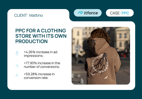 Pay Per Click Package Example: PPC for a clothing store with its own production