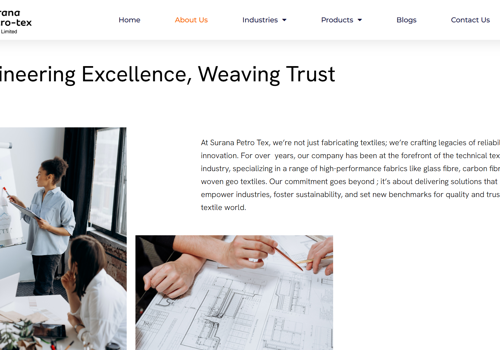 Web Design Package Example: Corporate Website for Petro-Textile Trading Firm