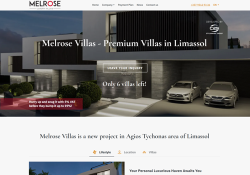Advertising Package Example: Melrose full-cycle + AI SEO optimisation
