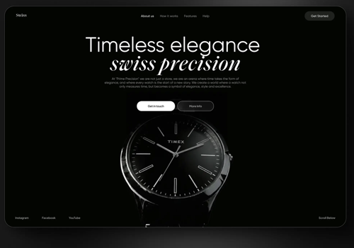 Web Design Package Example: Swiss | Website design for premium watches