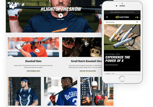 E-Commerce Development Package Example: Easton e-commerce shops and customized websites