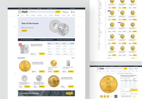UX/UI Design Package Example: Bullion Exchange - eCommerce