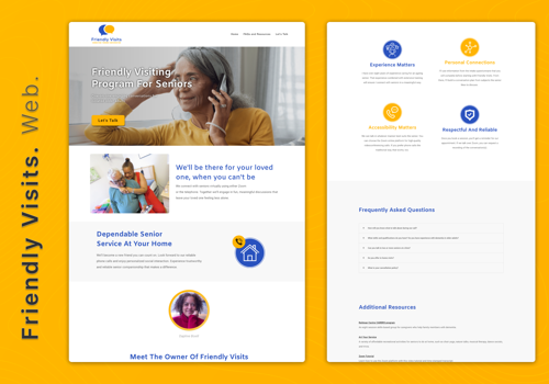 Web Design Package Example: Friendly Visits - Program for Seniors