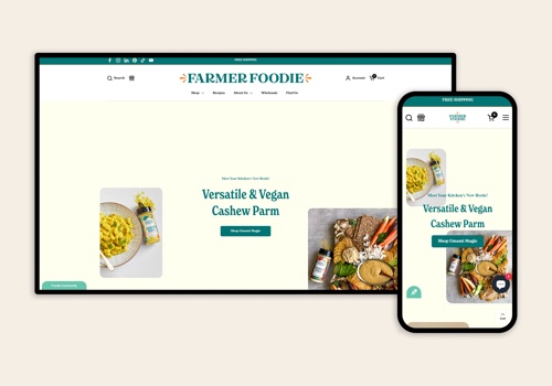 Web Design Package Example: Farmer Foodie store's custom design and developmen