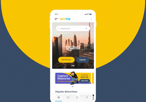 UX/UI Design Package Example: Epictrip Travel app