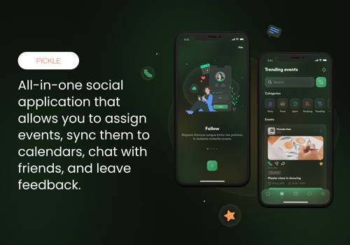 UX/UI Design Package Example: Pickle: Mobile UI/UX