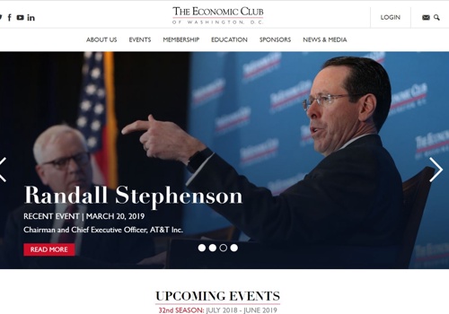 Web Development Package Example: The Economic Club of Washington, D.C.