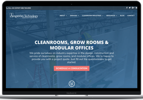 Web Design Package Example: Cleanroom Solution Company Grows Revenue by 350%