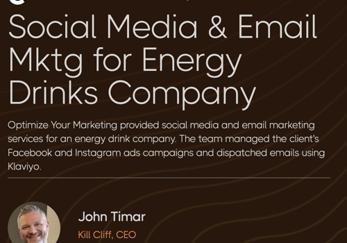 Social Media Marketing Package Example: Social Media & Email Mktg for Energy Drinks Compan