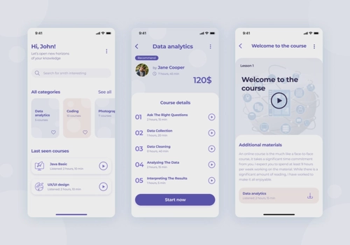 UX/UI Design Package Example: ButterFly - E-Learning SaaS Mobile Application