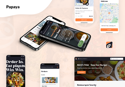 UX/UI Design Package Example: Food delivery platform