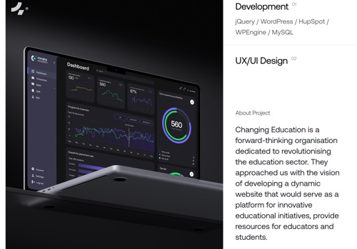 UX/UI Design Package Example: UX/UI Design & Development | Changing Education