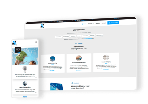Web Design Package Example: Glazenwassers BIMO