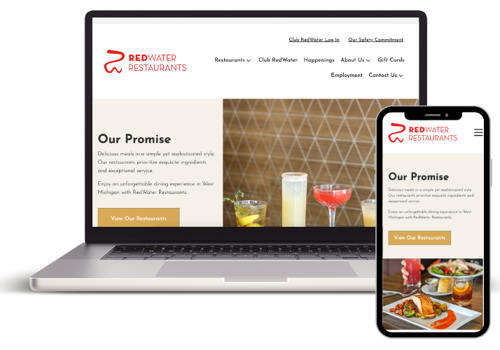 Web Design Package Example: RedWater Restaurants Group Website