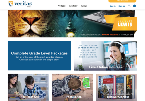 Web Design Package Example: VeritasPress