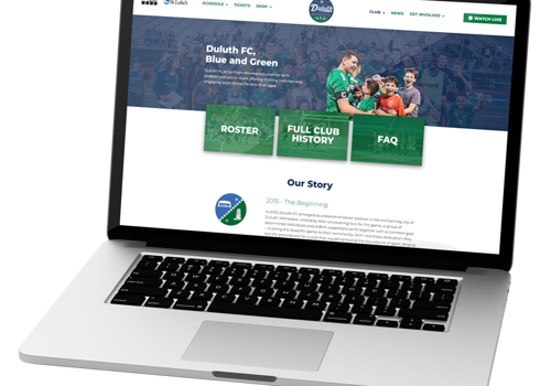 Graphic Design Package Example: Duluth FC Website Design