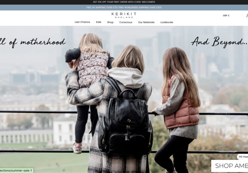 Social Media Marketing Package Example: Web design and build for a luxury baby bag client