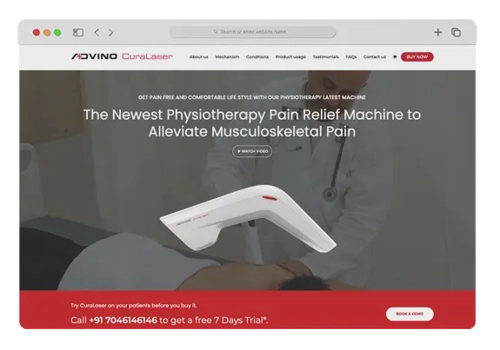 Search Engine Optimization Package Example: Advino Curalaser