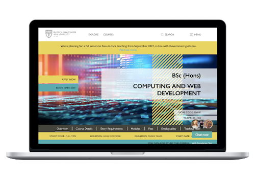 Web Design Package Example: Buckinghamshire New University | Digital Platform